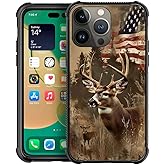 DJSOK Case Compatible with iPhone 14 Pro Max,H American Flag Elk Deer with Four Corners Shockproof Protection Soft TPU Bumper and Hard PC Pattern Back Case for iPhone 14 Pro Max