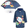 addie & tate Kids Umbrella for Girls and Boys & Rain Coats Set -Toddler Umbrellas Kids Raincoat Boys Girls Jacket