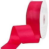 Kryvus Shocking Pink Ribbon, Grosgrain Ribbon 1-1/2 Inch x Continuous 50 Yards, Shocking Pink Grosgrain Ribbon for Crafts, Gift Wrapping, Hair Accessories, Wedding Decor, Sewing and Bow Making