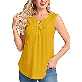 SUNNEGOO Womens Summer Tank Tops Sleeveless Dressy Casual Shirts Loose Fit Tunic Business Work Blouses Basic Trendy Outfits