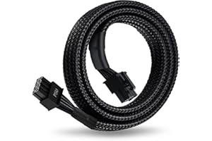 YEZriler 8 Pin PCIe Cable for EVGA Power Supply, PCIe 8 Pin Male to (6+2) Male PCI Express Power Adapter Sleeved 25-inch (63cm)