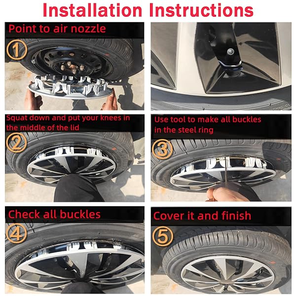HUBCAP WHEEL COVERS REPLACEMENT SIZE R15 HUB CAPS UNIVERSAL-FIT STEEL WHEEL RIMS COVER ABS TIRE CAP FOR MOST CARS TRUCKS SEDANS SUV -SET OF 4(15-INCH,SILVER-BLACK)