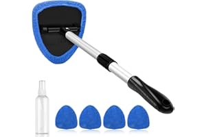 AstroAI Car Windshield Cleaner Tool, Car Window Cleaner with Extendable Handle, Windshield Cleaning Tool, 4 Reusable and Wash