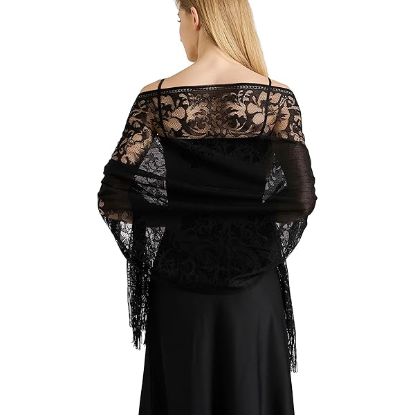 knee length dresses for ladies Black Mesh Shawl Wedding Maxi Dress