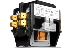 FOCSPROD HVAC Contactor, 30 Amp Double Pole / 2 Pole Contactor 24V Coil, Replacement AC Contactor Relay, Compatible with Air Conditioner Condenser Compressor Contactor, UL Listed