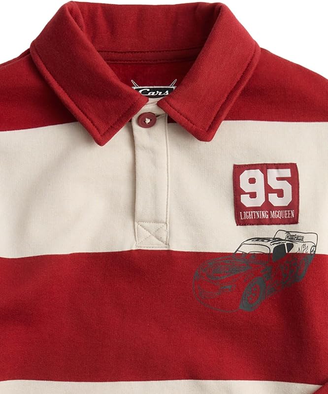 Maglia Rugby a Righe Disney Cars™ in Puro Cotone Ragazzi Rosso