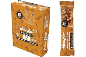 HoneyBar HoneyBar Snack Bars, Almond Salted Caramel, Gluten-Free, Non-GMO, Vegetarian, 40 g Bars, 15 Count, Almond Salted Car