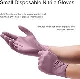 ABENA Nitrile Gloves Small Pink Powder Free Latex Free 100 Pack Medical view 3