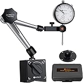 Neoteck Dial Indicator Gauge Set with Dial Gauge and Magnetic Base 0-1 Inch/25.4mm Measuring Tool Dial Indicator with 176lbs（