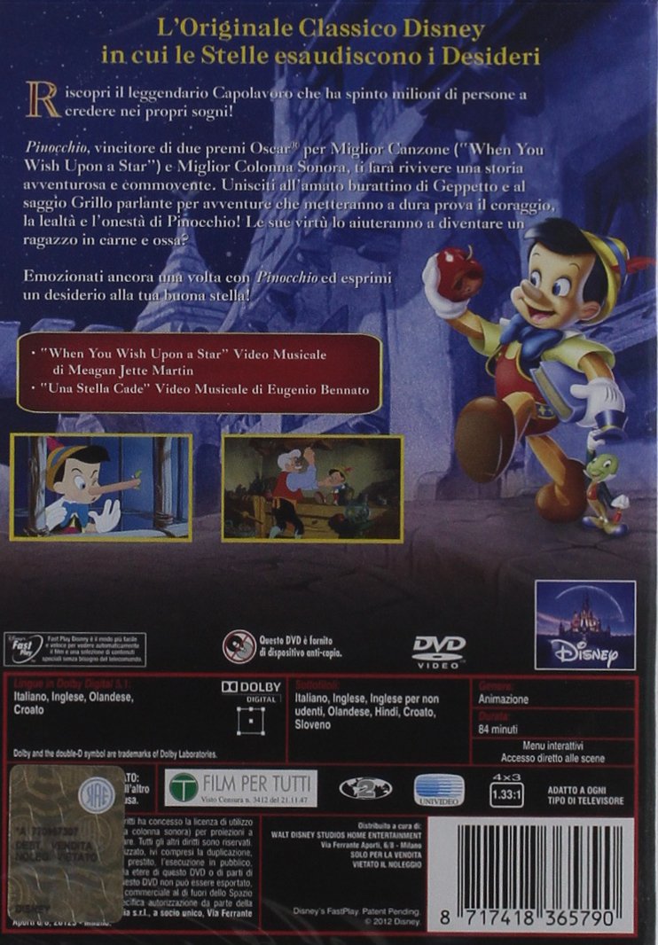 Amazoncom Pinocchio Italian Edition Movies Tv