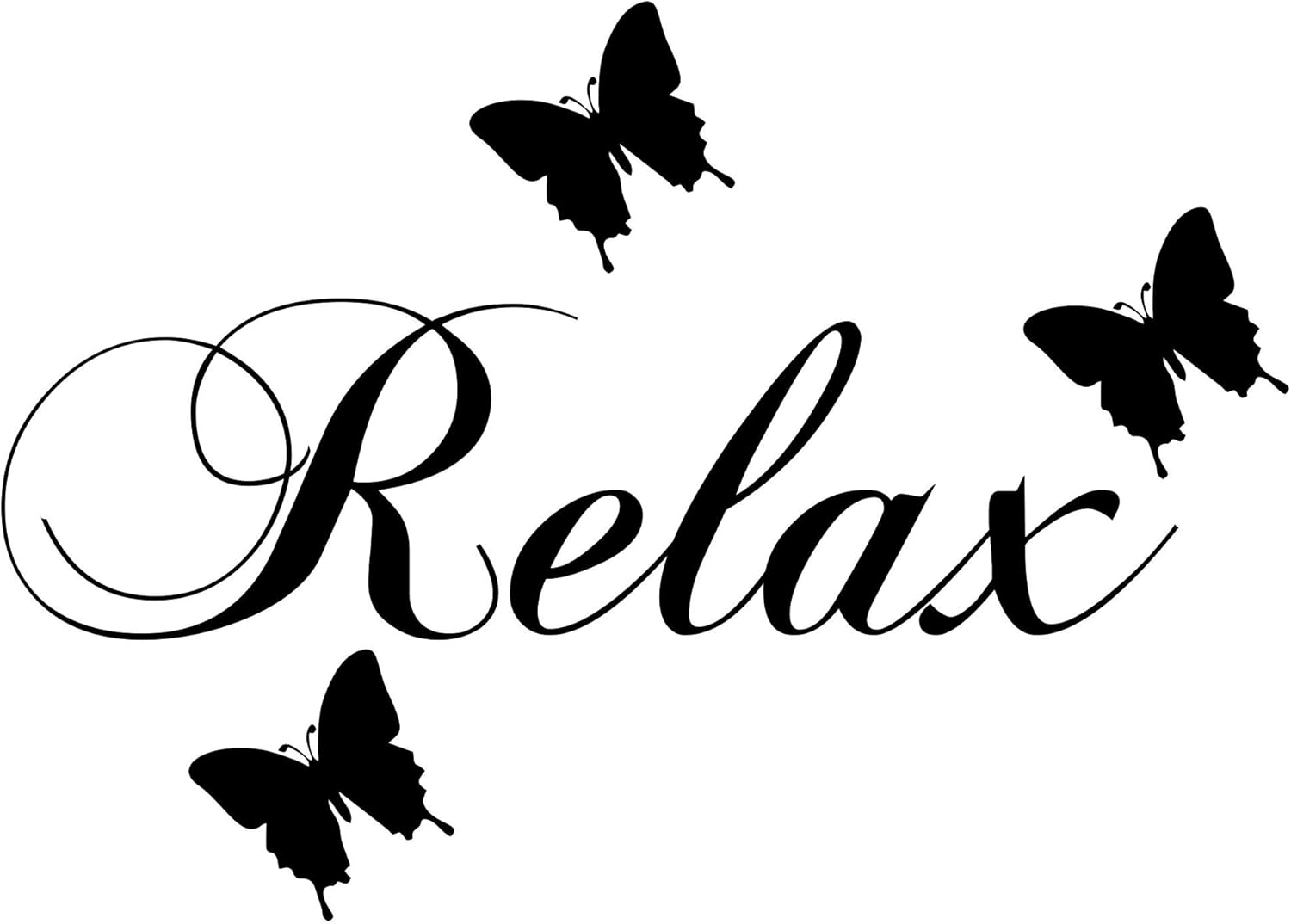 Relax Butterflies Wall Art Sticker Bathroom Quote Decal Various Sizes