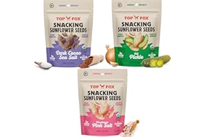 Top Fox Snacks Sunflower Seeds To Eat (Himalayan Salt, Dark Cacao Salt & Sea Salt, Dill Pickle Variety, 5.5 oz, Pack of 6) – Keto Friendly Snacks, Gluten Free Snacks, Protein Snacks, & Vegan - Organic