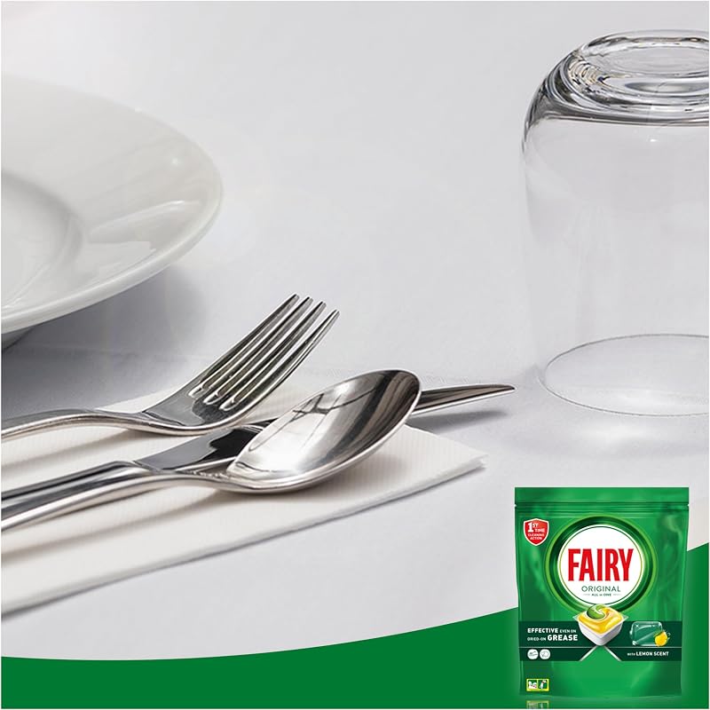 Fairy Original All-In-One Dishwasher Cápsulas, Limão, 5 x (21+20) Cápsulas, Eficaz Mesmo em Graxa Seca