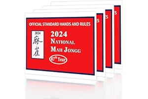 OTIIPOR Mahjong Cards 2024, National Mah Jongg 2024 Large Size Card - Official Hands and Rules (4 Pcs)