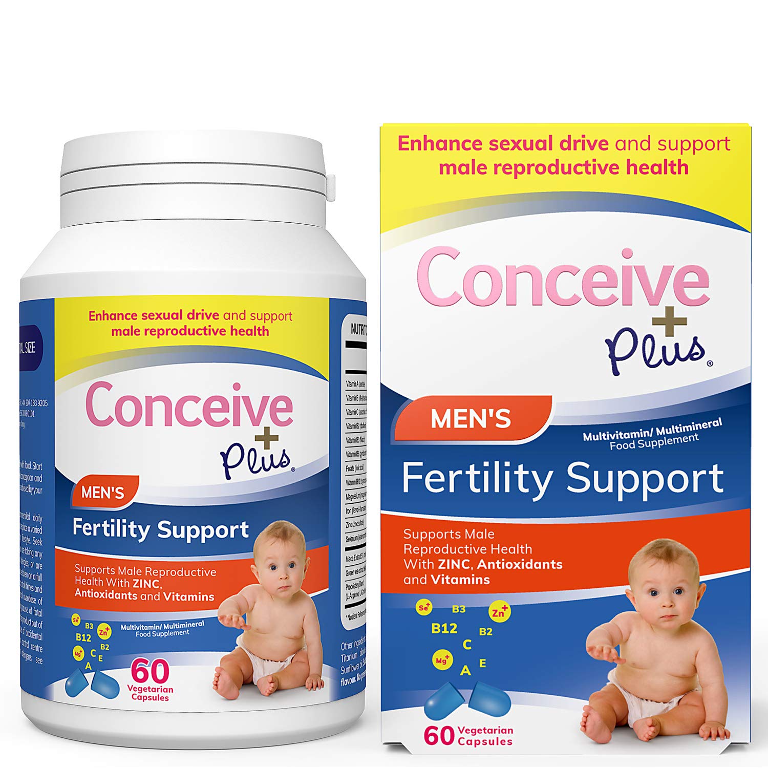 Conceive Plus Men's Fertility Vitamins ÃƒÆ’Ã‚Â¢ÃƒÂ¢Ã¢â‚¬Å¡Ã‚Â¬ÃƒÂ¢Ã¢â€šÂ¬Ã…â€œ Boost Testosterone,Healthy Sperm Production ÃƒÆ’Ã‚Â¢ÃƒÂ¢Ã¢â‚¬Å¡Ã‚Â¬ÃƒÂ¢Ã¢â€šÂ¬Ã…â€œ Zinc,Folate,Maca Root,Selenium Pills ÃƒÆ’Ã‚Â¢ÃƒÂ¢Ã¢â‚¬Å¡Ã‚Â¬ÃƒÂ¢Ã¢â€šÂ¬Ã…â€œ 60 Vegetarian Soft Capsules