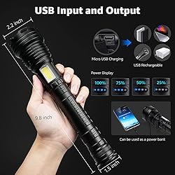 Rechargeable Flashlights 200000 High Lumens, Bright