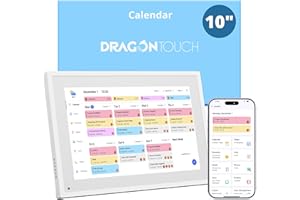 Dragon Touch 10.1 inch Digital Calendar Chore Chart – Interactive Touchscreen, Smart Family Planner, Hearth Display Desk Digital Calendar Seamless Scheduling