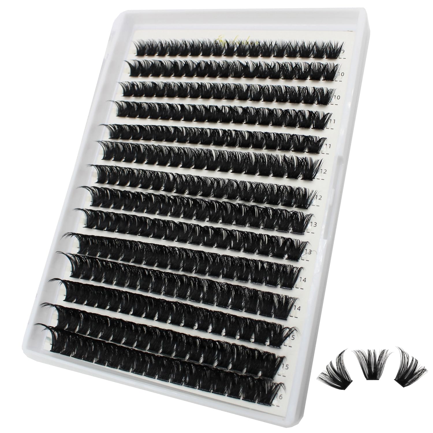 Bransfy 238pcs 100D Thick Volume Eyelashes Clusters Natural Eyelash Extensions Russian D Curl Individual Eyelash Cluster Makeup Tools Lashes(100D-0.07D 9-16mm)