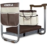 Aimerla K5 Foldable Kneeler Seat - Heavy Duty (Detachable Cloud Kneeler Pad) - Garden Stool - 2 Large Tool Bags - Portable Bench for Indoor &amp; Outdoor