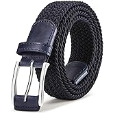 BULLIANT Stretch Belt Men,Mens Gift Woven Braided Web Belt 1 3/8 for Golf Casual Pants Shirts Jeans