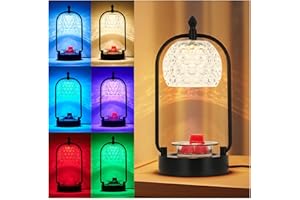 HITUITER Candle Warmer Lamp with led Color Changing, Electric Candle Lamp Warmer wtih Timer Candle Warmer Gifts for Mom Bedroom Home Decor (Double Pole-Blcak)