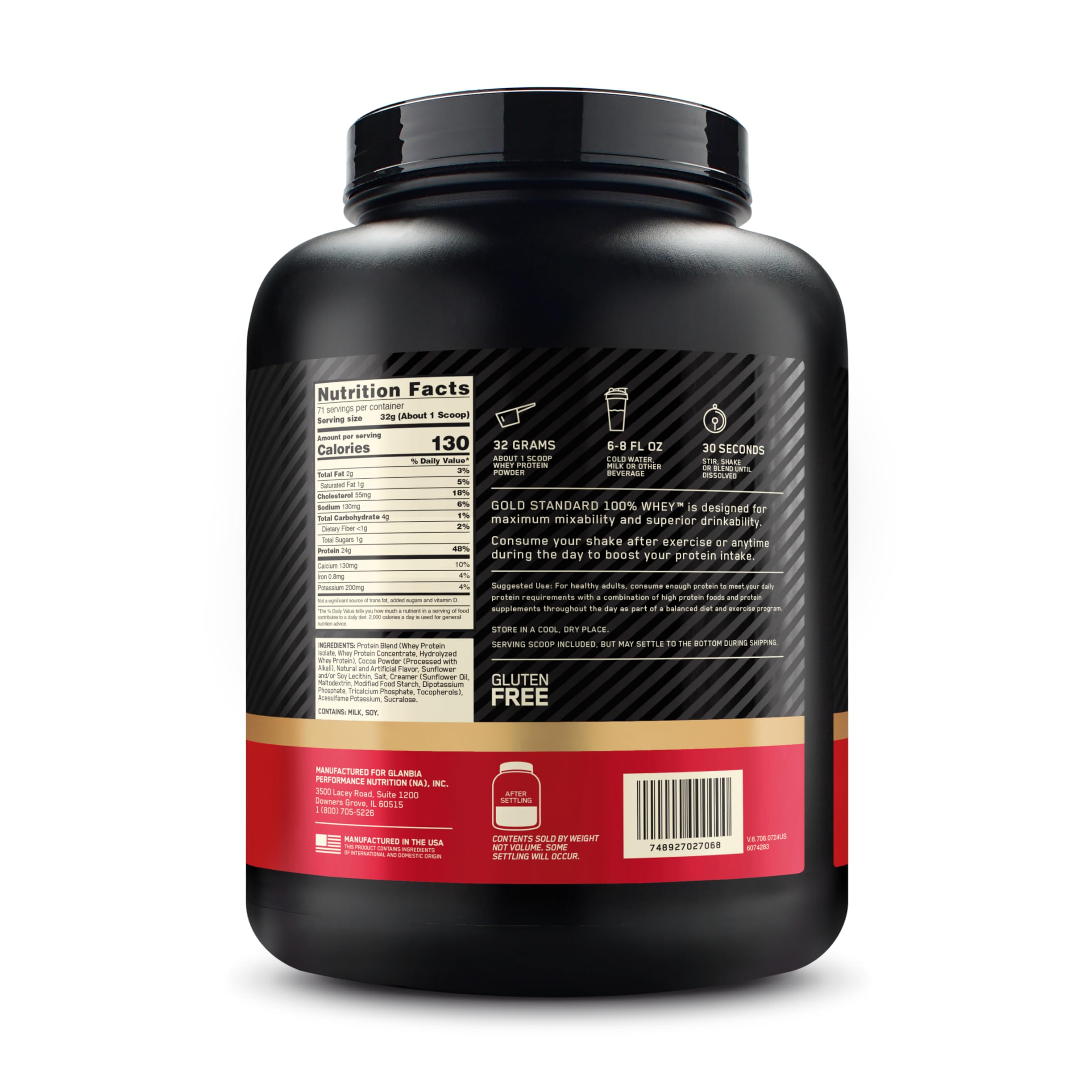 Optimum Nutrition Gold Standard 100% Whey Protein Powder, Chocolate Coconut, 5 Pound (Packaging May Vary)