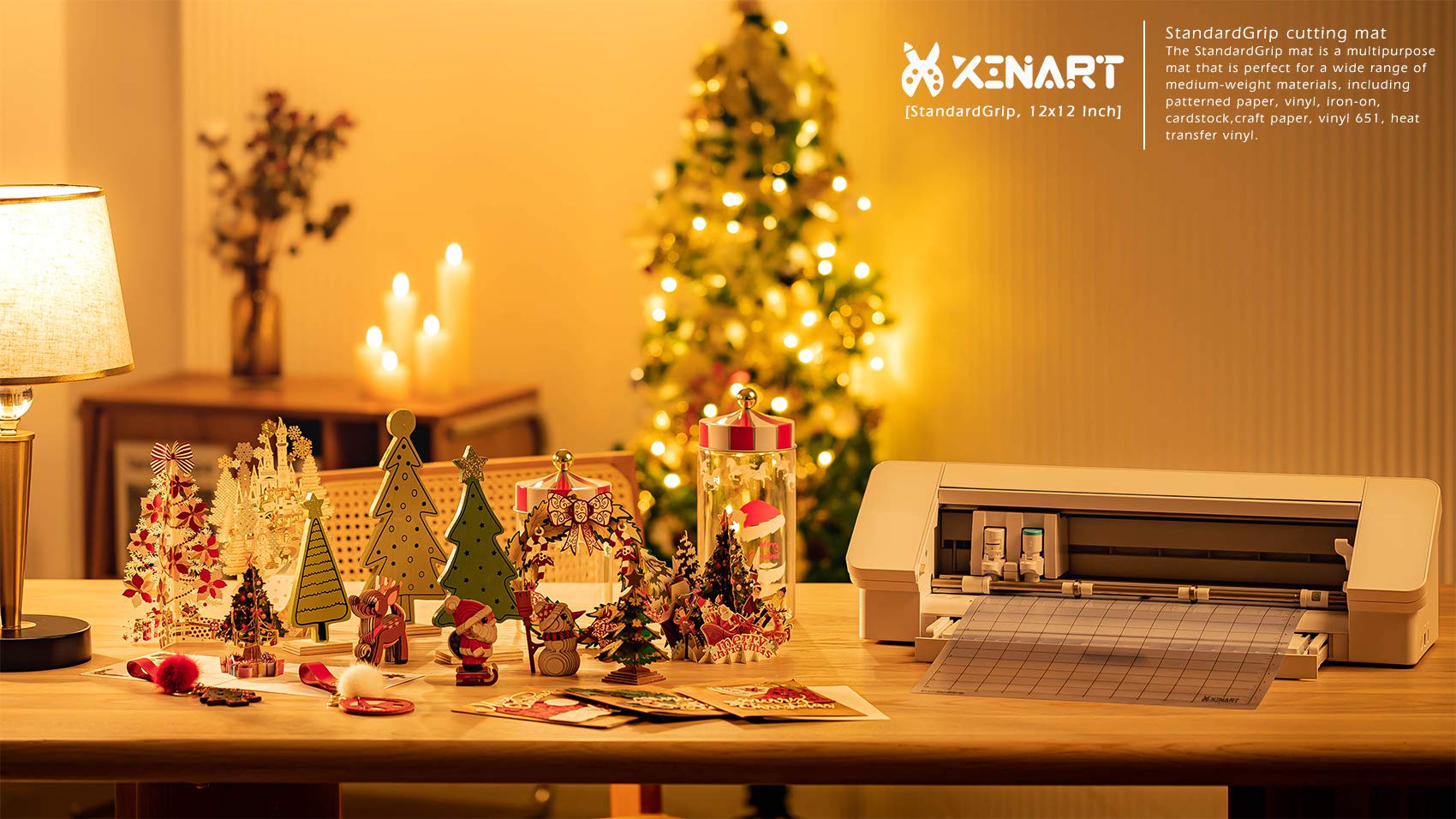 XINART StandardGrip Cutting Mat for Silhouette Cameo 4/3/2/1(5 Mats,12x12 inch) Standard Grip Adhesive Sticky Accessories Craft Vinyl Replacement Cut Mats for Silhouette Cameo