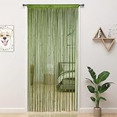 YIIBAII Beaded Curtain Beaded Curtains for Doorways Crystals Suitable for Interior Decoration and Partitions Hippy Closet Curtains (Green, 39"x79")
