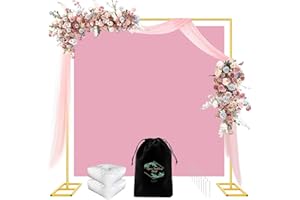 FUROSA 8FT Adjustable Square Backdrop Stand, Wedding Arch Frame, Heavy Duty Backdrop Stand, Adjustable Metal Backdrop Stand with Storage Bag, Backdrop Frame for Baby Shower Birthday Party, Anniversary