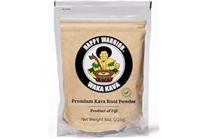 Happy Warrior Kava Powder - Premium Noble Waka Kava from Fiji - 8 oz