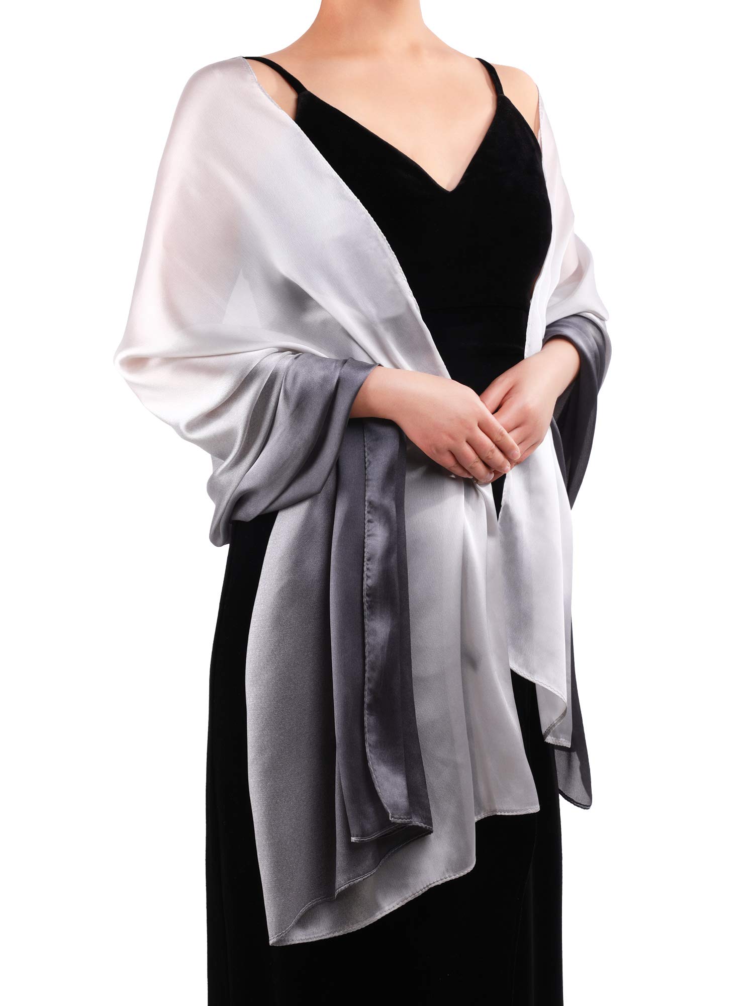 Boao Women Satin Scarves Long Shawl Wrap Light Soft Sheer Scarf for