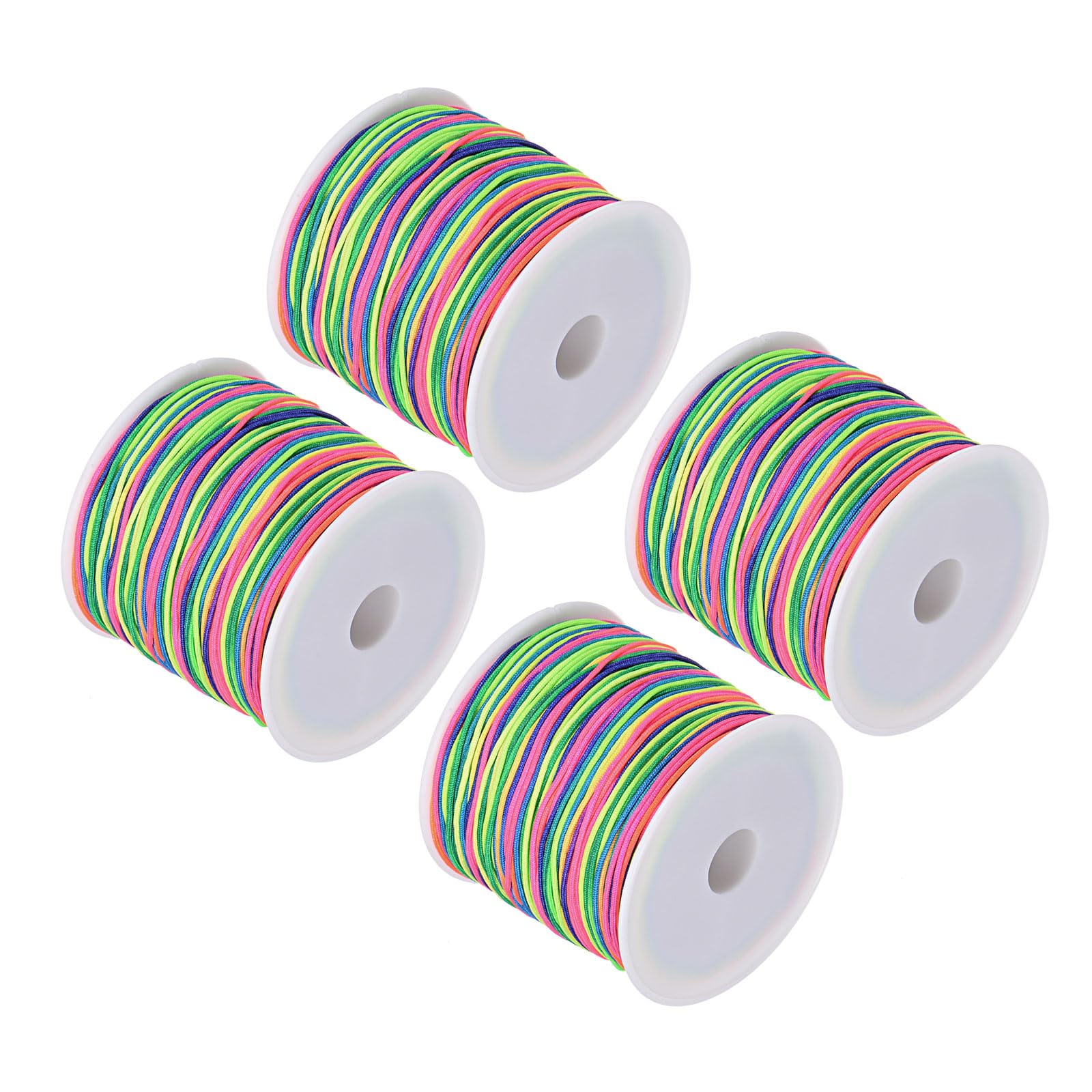 CoCud Nylon Knotting Cord, 0.8mm Dia 50 Yards 45m Length, Nylon Soft Smooth Beading Thread Colorful - (Applications: for DIY Craft Red), 4-Pieces