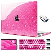 CISSOOK Sparkly Glitter Rose Pink Case for MacBook Pro 14 inch Case M5 M4 M3 M2 M1 Chip 2025 2024 2023 2022 2021 Release Model A3434 A3112 A3185 A3401 / A2918 A2992 / A2779 / A2442