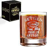 Retirement Gifts for Men - Retired 2026 Not My Problem Anymore Whiskey Glass,Retirement Gifts for Boss Coworkers Women/Men Friends Farewell Gift Personalized retirement Whiskey Glass -5