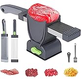 YJPPDD Fresh Meat Slicer, 17 IN 1 Manual Meat Cutter For Slicing Shredding | Thickness Adjustable 2 or 4 mm, Easy Clean &amp; Store Stainless Steel Cleaver, Perfect for Fresh Boneless Meats Beef Pork Salmon
