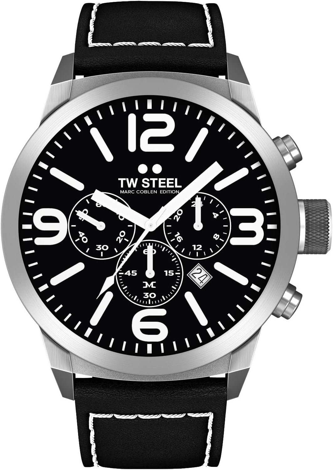 TW Steel‘’TW Steel Marc Coblen Edition’’ chronograph with leather strap 42 mm black, TWMC12