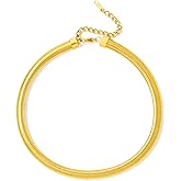 Badu Chunky Gold Stainless Steel Choker Necklace For Women Stretch Snake Shain Non Tarnish Gold Triple Necklace