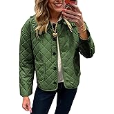Fnortc Women's Ruffle Collar Quilted Lightweight Puffer Jacket Long Sleeve Casual Cardigan Padded Coat for Autumn Winter