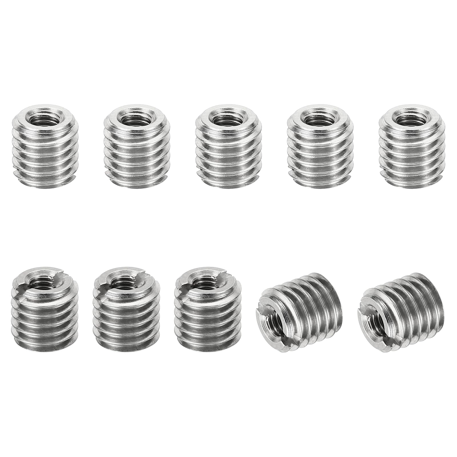 PATIKIL Thread Adapters Sleeve Reducing Nut, 10 Pcs M8*1.25 Male to M4*0.7 Female Repairing Insert Nut Screw Reducer Conversion Stainless Steel Fastener 8mm — image 1