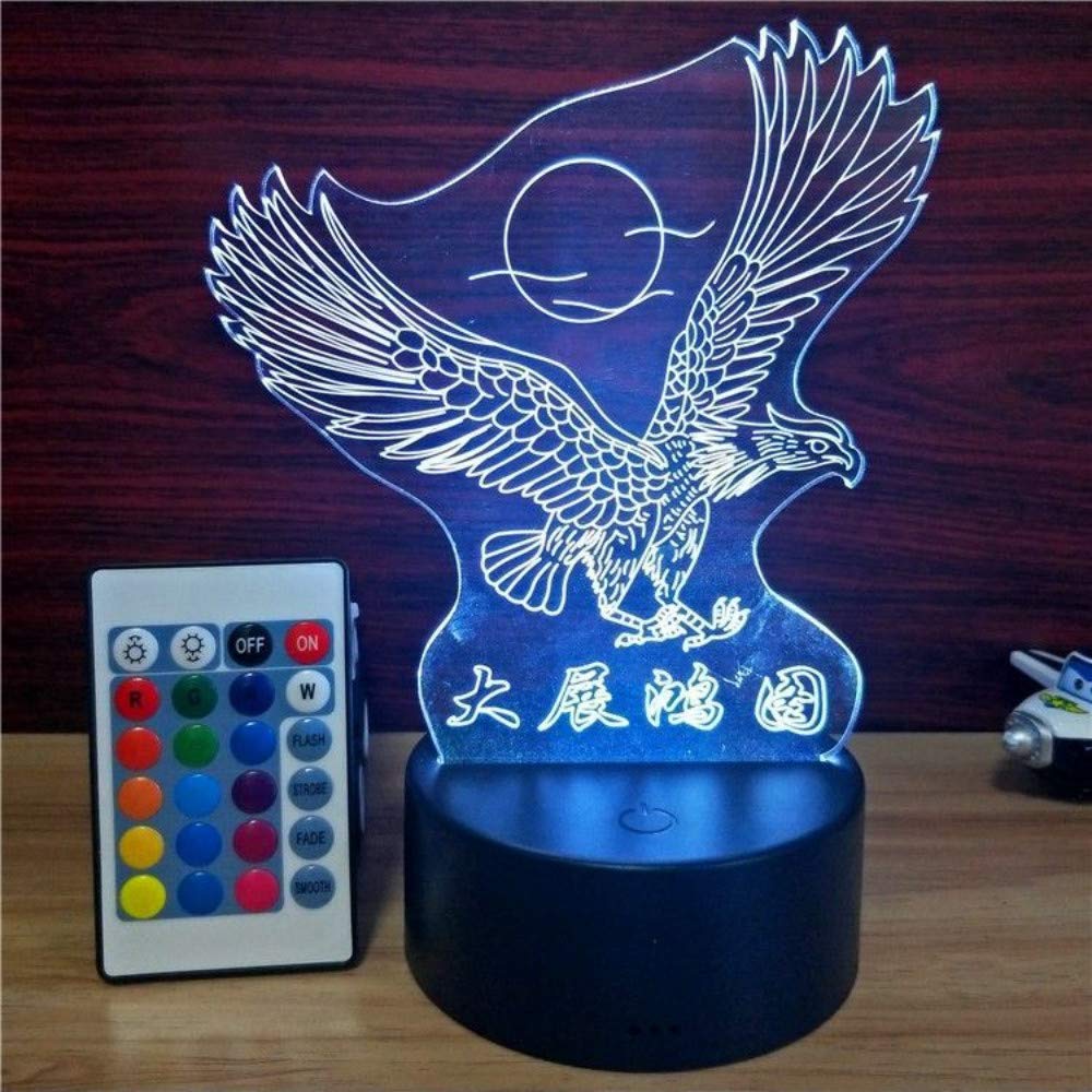 Wqsm 3d Ilusión óptica Lámpara Led Efecto Luz De La Noche De