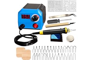 FIRElood LH55-1 wood burning kit,wood burning tool,digitally adjustable temperature wood burner kit,professional wood burner tool kit for adults beginners craft,pyrography pen (LH55-A pen)