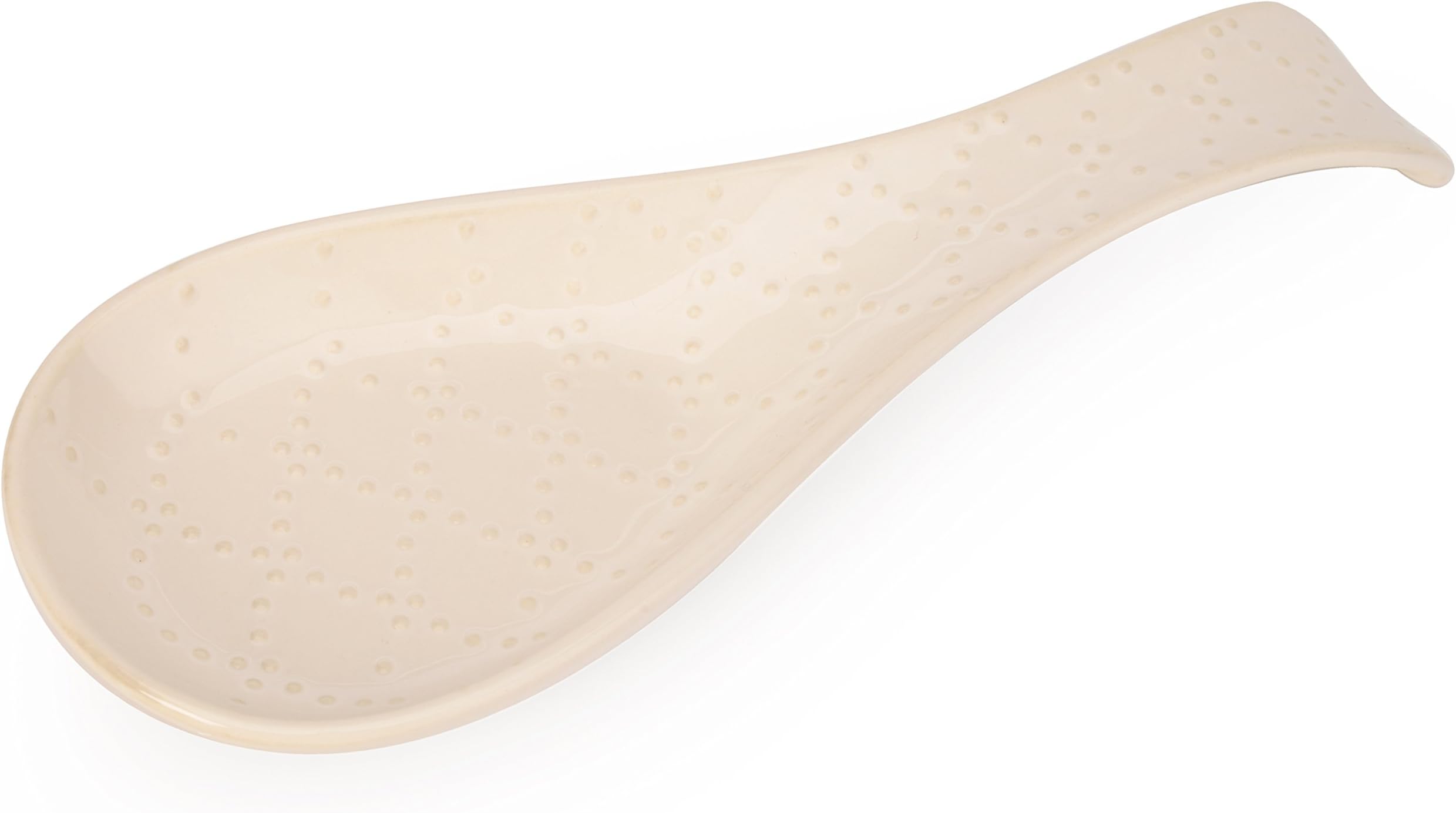 Signature Housewares 4880 Sahara Transitional Spoon Rest (Set of 4), Stoneware, Ivory