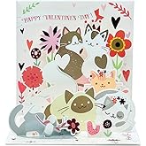 CawrdWhish Wedding Cards Pop Up Cat, Anniversary Valentines Day Card for Husband Him Couples Wife Lovers Girlfriends Boyfriends She Her, 5"x 5" Popup Cat Card with Envelope(0240)