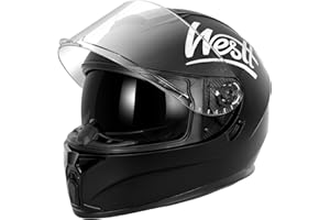 Westt Motorcycle Helmets Full Face Helmets - Street Bike Helmet with Dual Visor DOT Approved for Men Women Adults Compact Lightweight Storm X Grey Black White