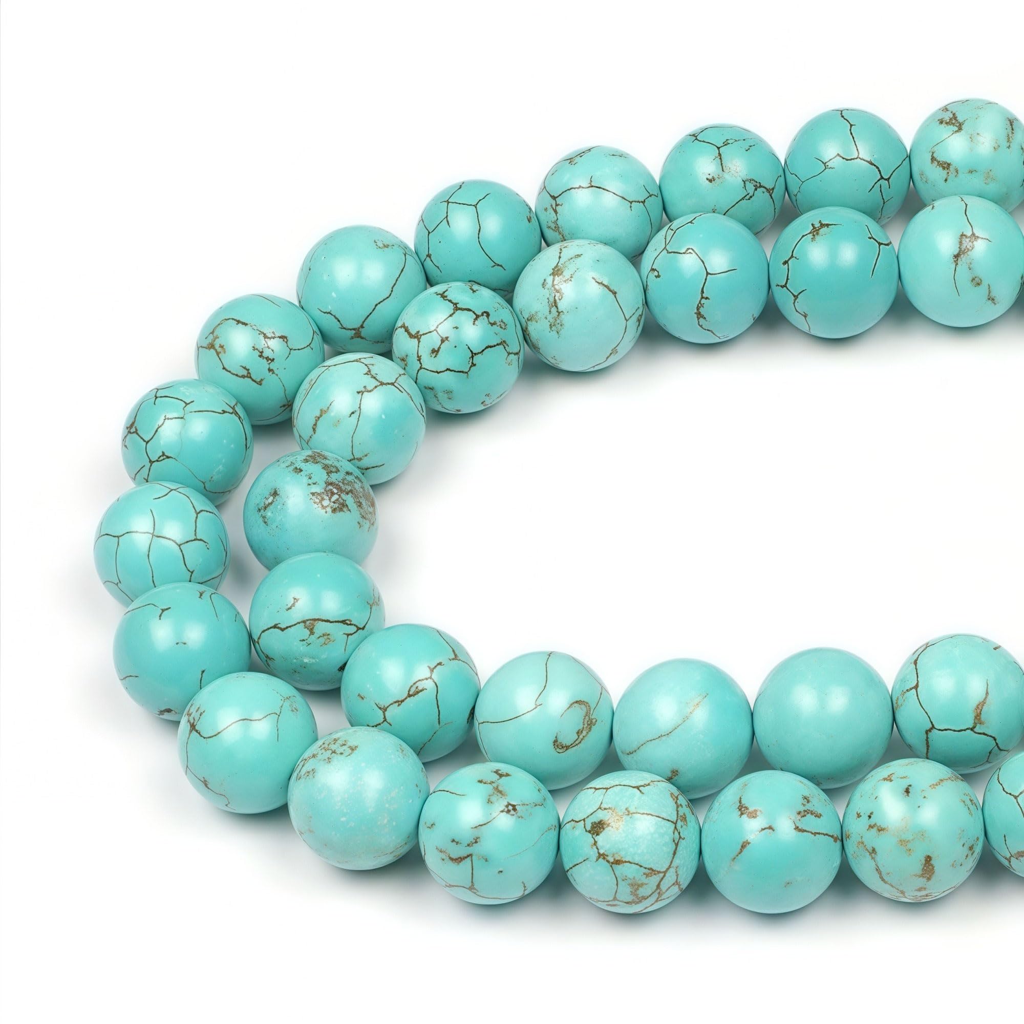 MJDCB Round Stone Beads 4mm Turquoise Loose Gemstone Beads for Jewelry Making Bracelet Necklace 85pcs