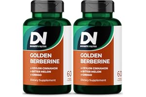 Divinity Nutra Golden Berberine Supplement with Bitter Melon, Ginkgo Biloba and Ceylon Cinnamon, Vegan, Made in USA Berberine Capsules for Women and Men 2 Bottles, 60 Capsules Each