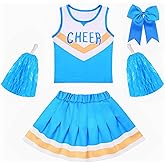 SCYPRUTH Toddler Cheer Uniform Kids Cheerleader Costume, Girls Cheer Outfit for Cheerleading Practice Cosplay
