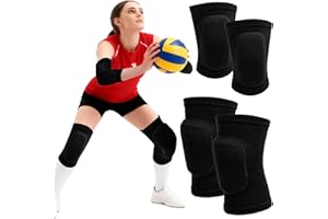 Volleyball Knee Pads and Arm Sleeves Youth Kids,Knee and Elbow Pads Volleyball with Thick Foam Padding for Football (M)