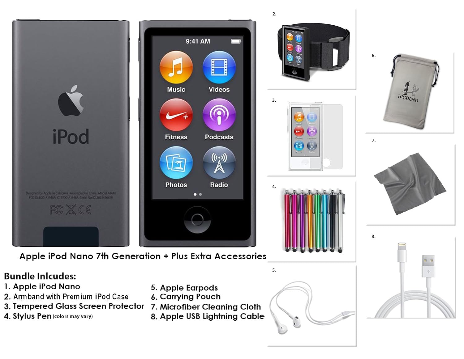 Apple iPod Nano 16GB - Space Grey + Extras, 7th: Amazon.co.uk: Electronics