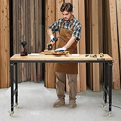 VEVOR Adjustable Workbench, 60 Inch Work Bench with